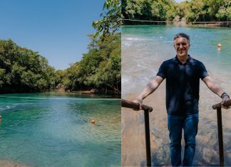 Luciano Huck visita município de águas cristalinas em MS; ‘Bonito é lindo’