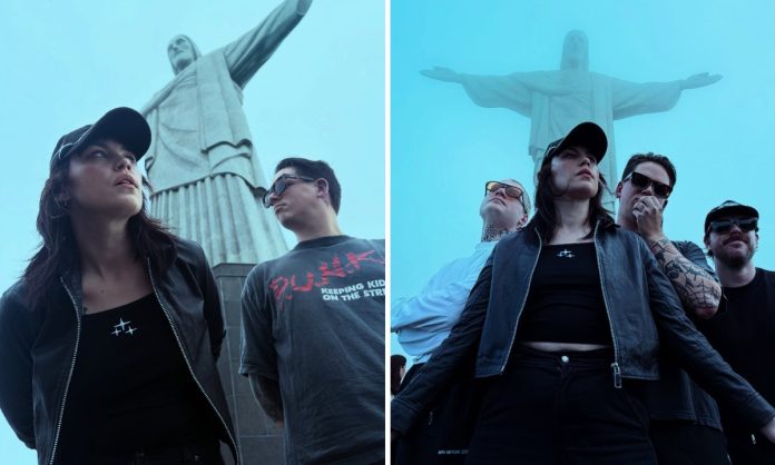 Hot Milk visita Cristo Redentor antes de se apresentar no Rock in Rio